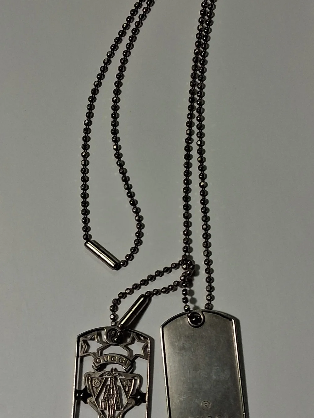 RARE 1990s Tom Ford Design Gucci  Knights Crest Dog Tag Necklace - 929 Silver